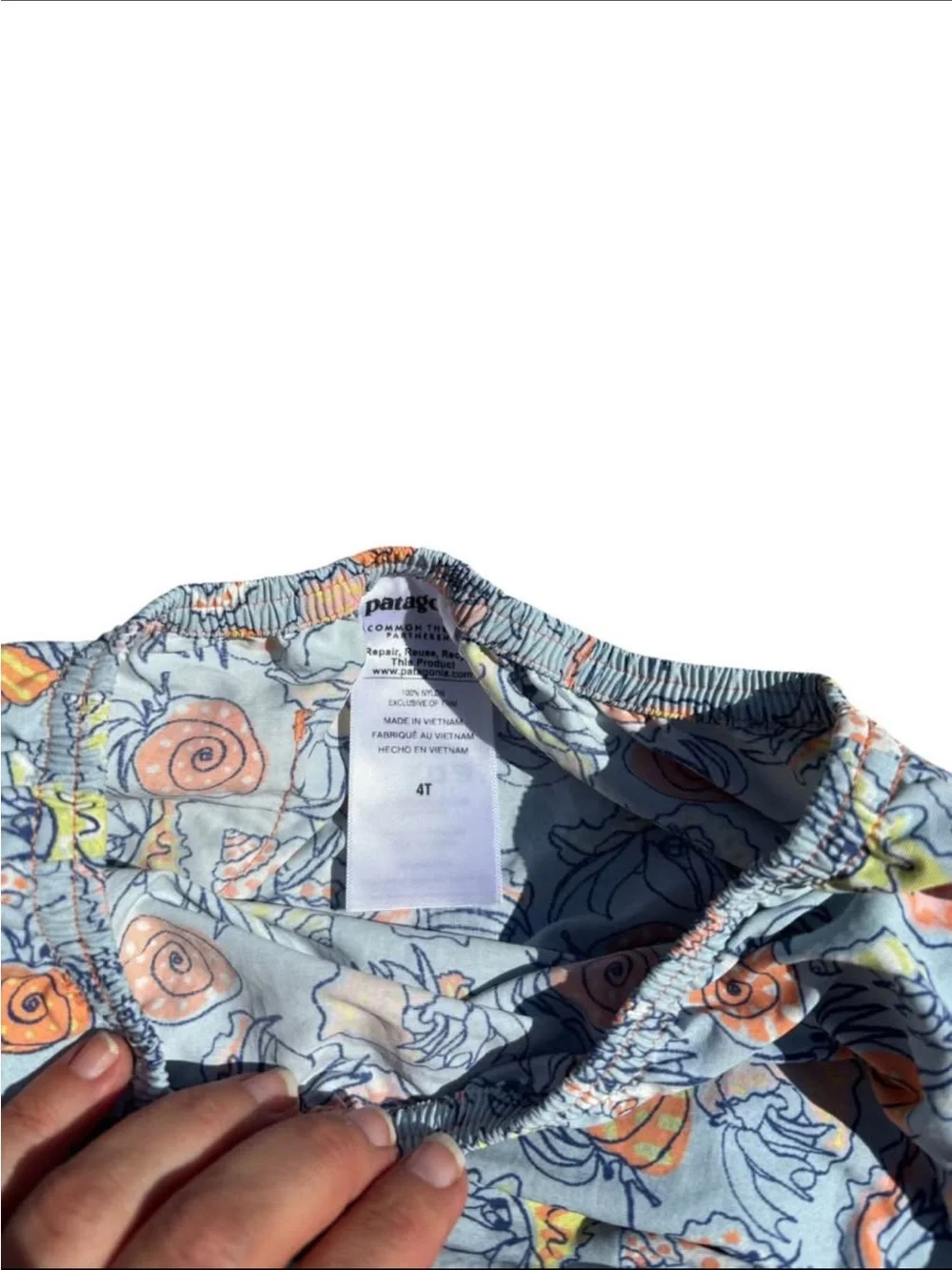 Patagonia Blue Seashell Print Swim Diaper Cover